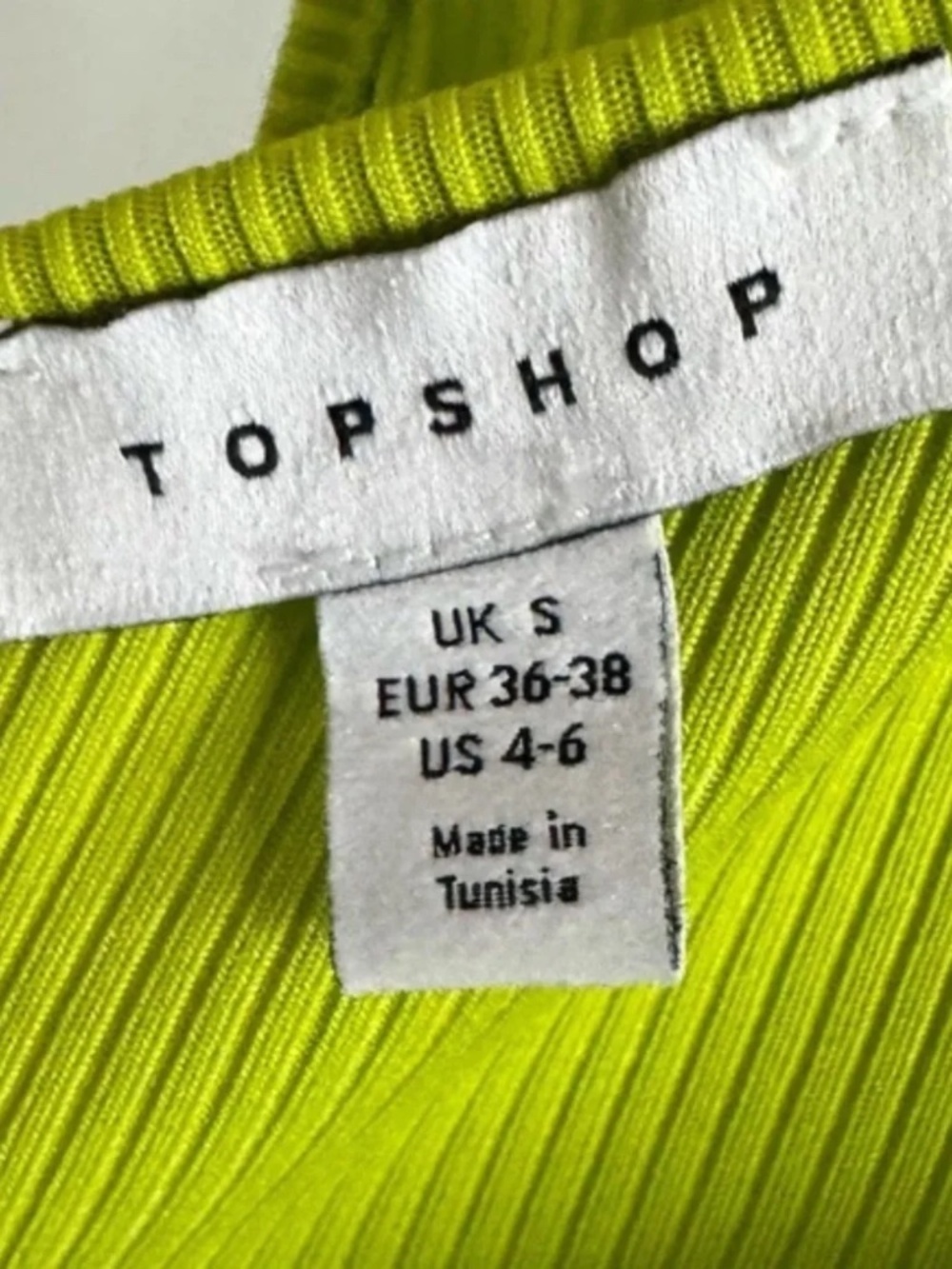 Topshop | Neon Green One-Shoulder Ribbed Midi Dress S - Picture 7 of 11